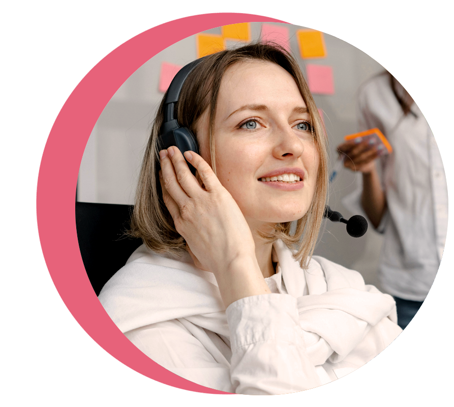 Call Center Agent Listening to Customers