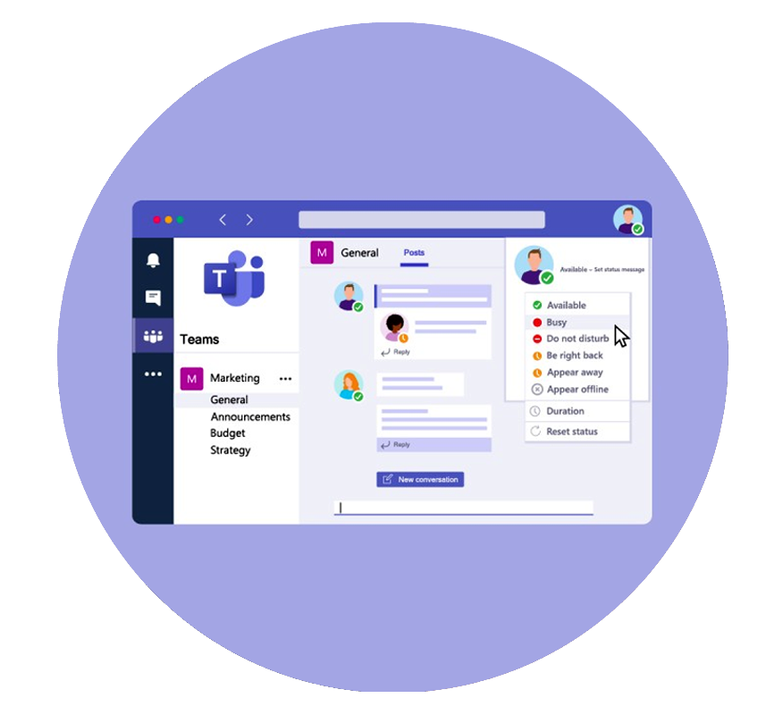 How do I start a Microsoft teams chat